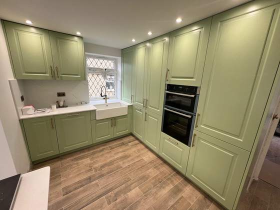 Sage green kitchen