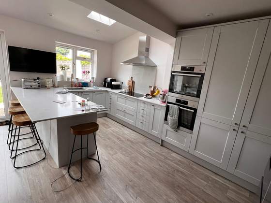 Shaker-style kitchen with island
